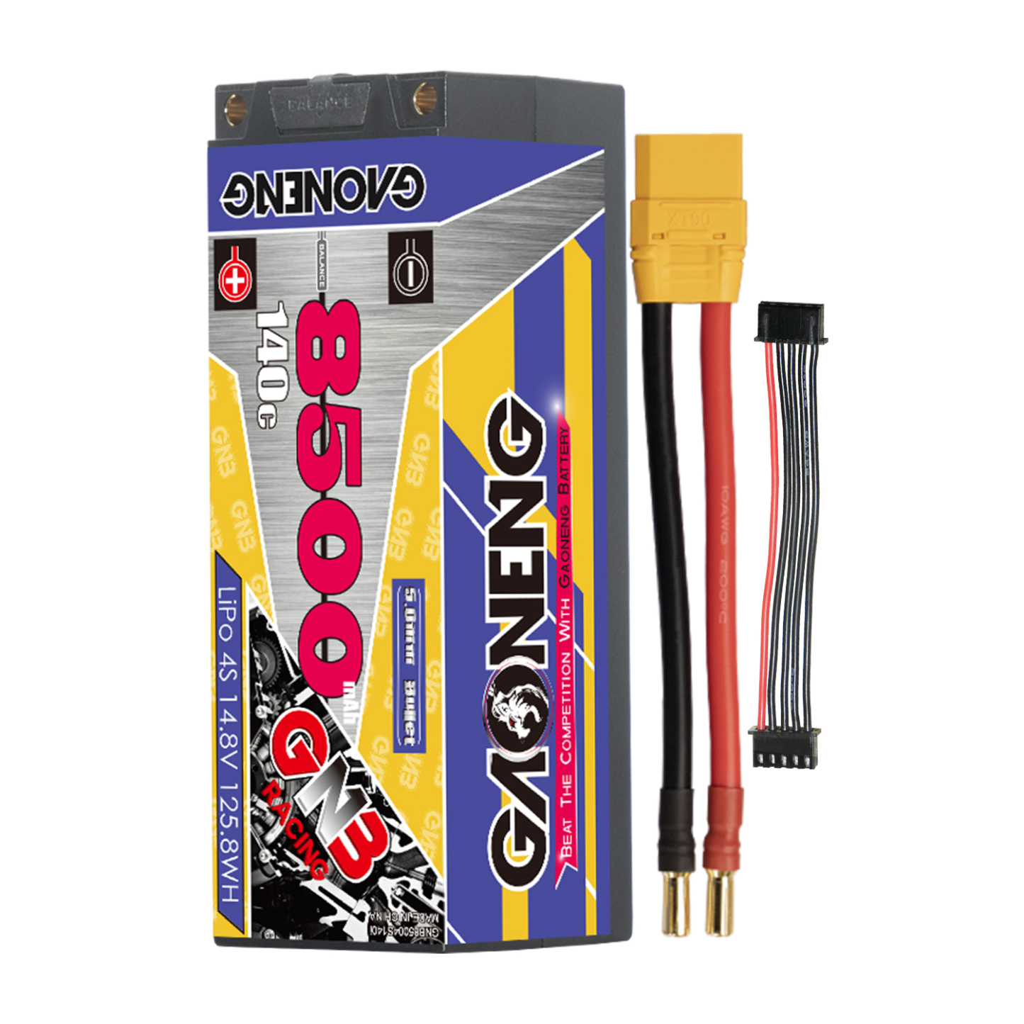GAONENG GNB 4S 14.8V 8500mAh 140C 5mm Bullet Hard Case LiPo Battery