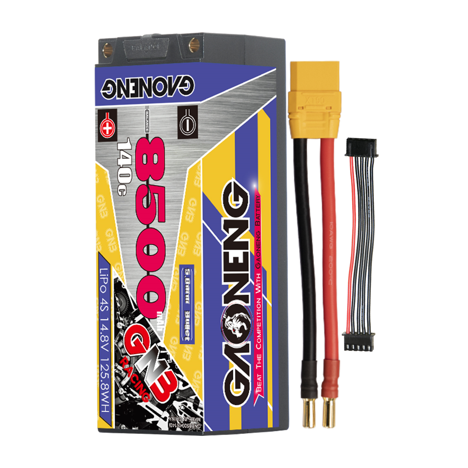 GAONENG GNB 4S 14.8V 8500mAh 140C 5mm Bullet Hard Case LiPo Battery