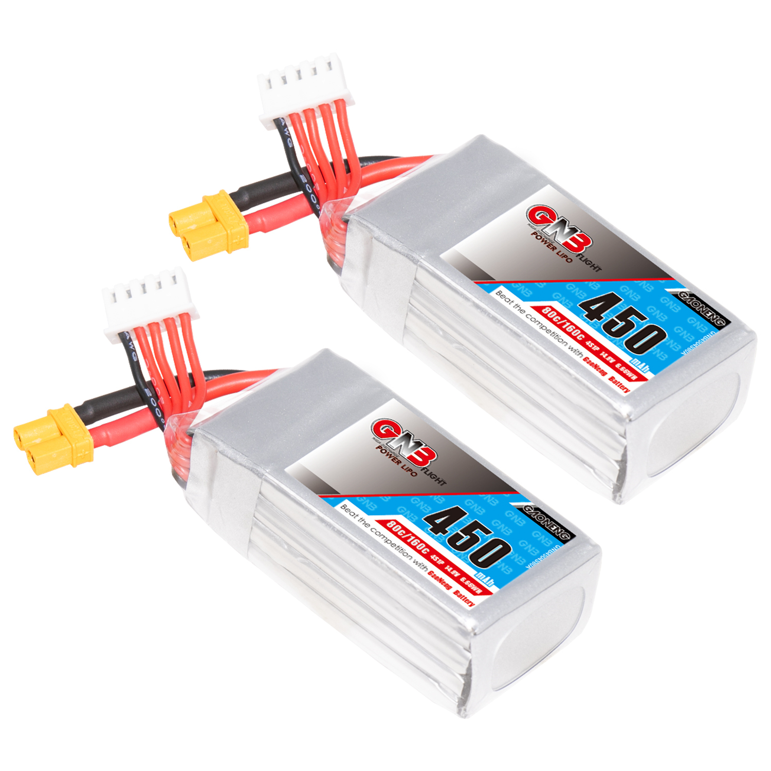 GAONENG GNB 4S 14.8V 450mAh 80C XT30 LiPo Battery Square Type