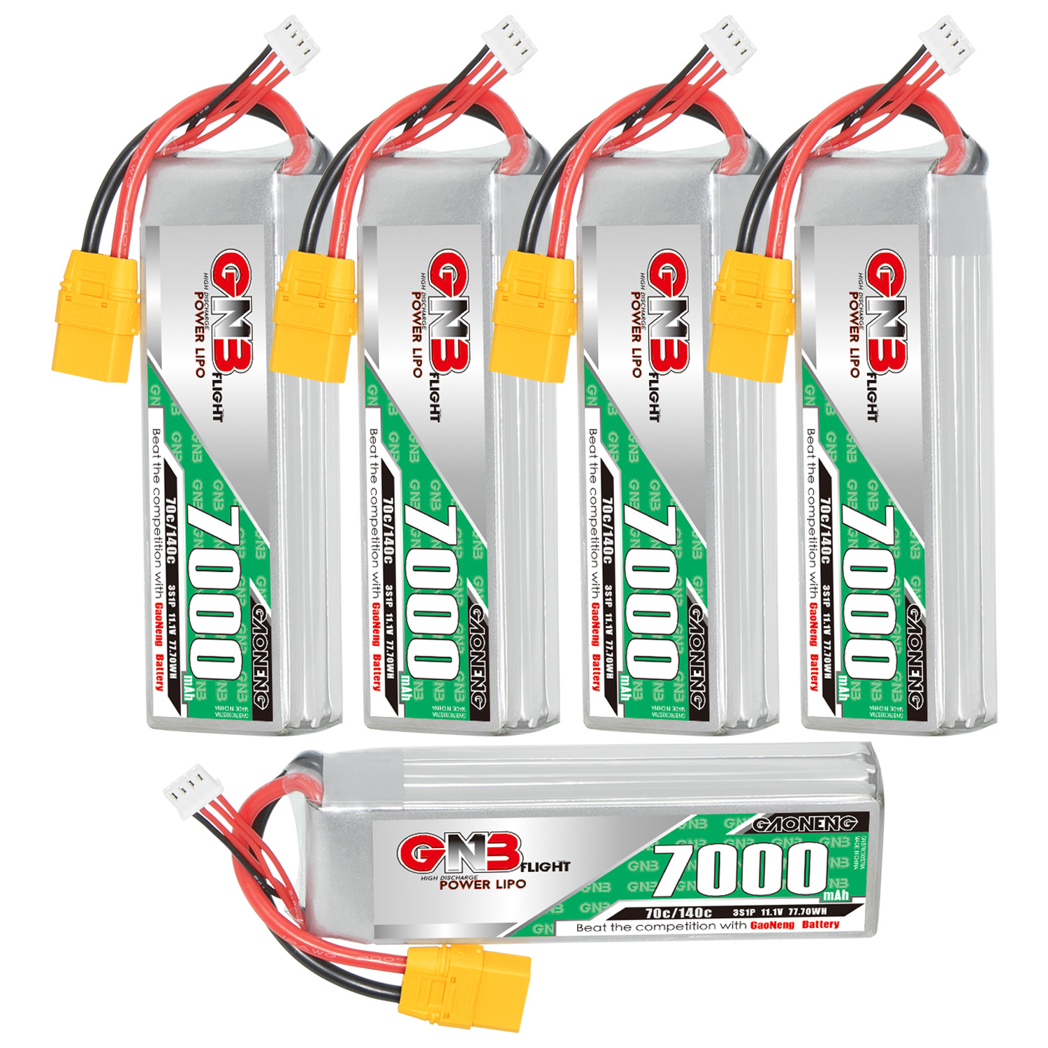 GAONENG GNB 3S 11.1V 7000mAh 70C LiPo Battery XT90