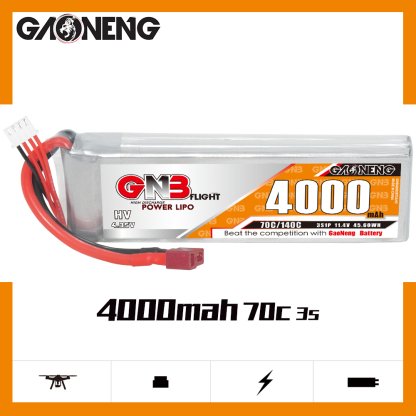 GAONENG GNB LiHV 3S 11.4V 4000mAh 70C LiPo Battery T-PLUG