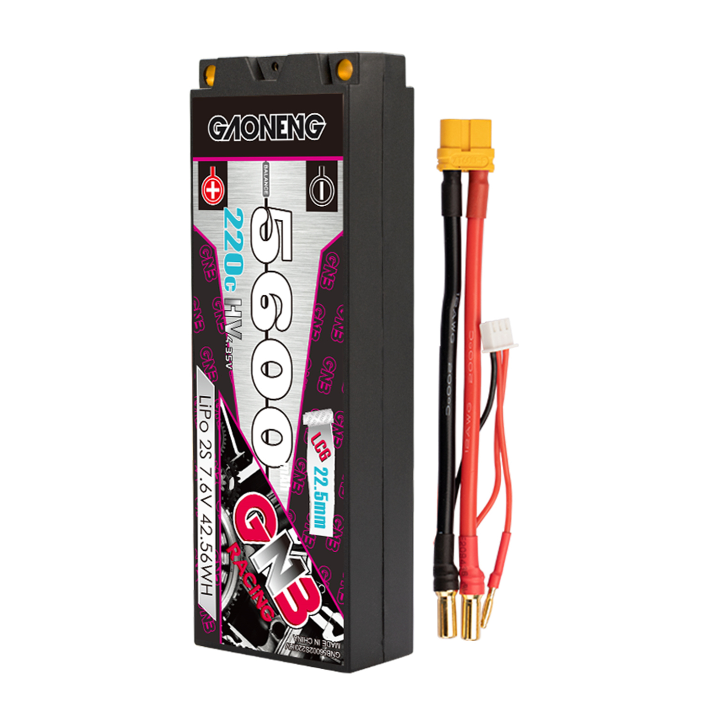 GAONENG GNB HV 2S 7.6V 5600mAh 220C 5mm Hard Case LCG LiPo RC Car