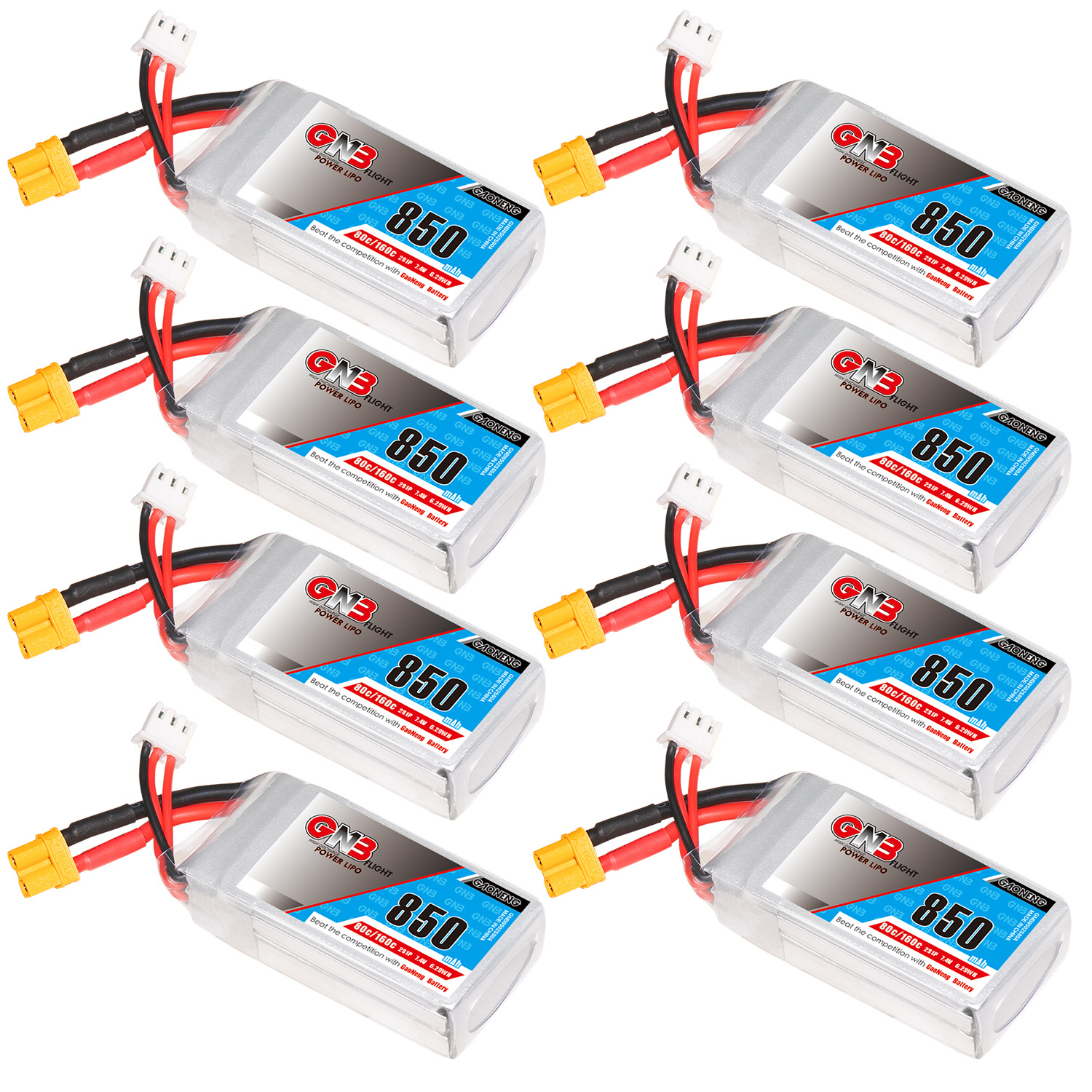 GAONENG GNB 2S 7.4V 850mAh 80C XT30 LiPo Battery