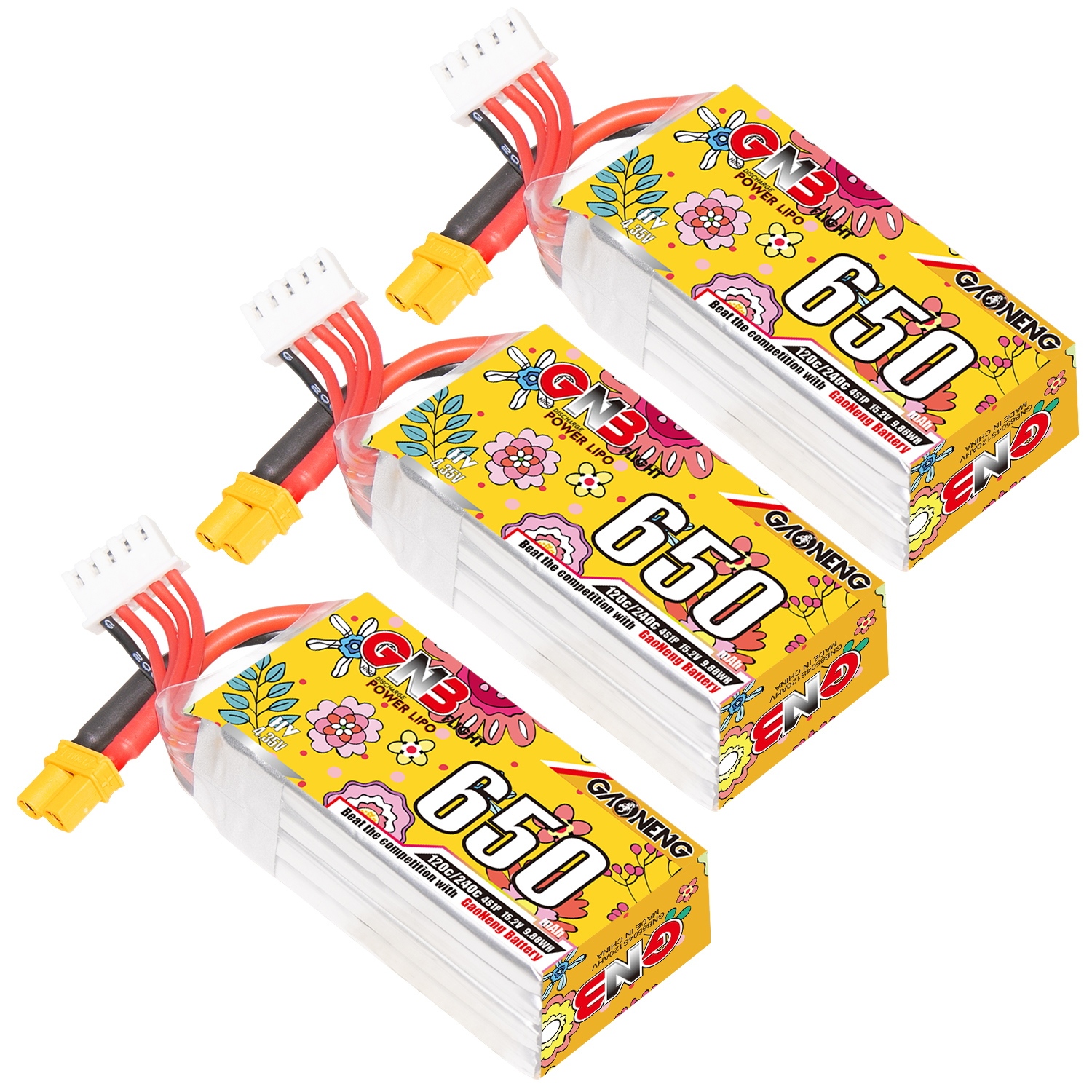 GAONENG GNB LiHV 4S 15.2V 650mAh 120C XT30 HV LiPo Battery