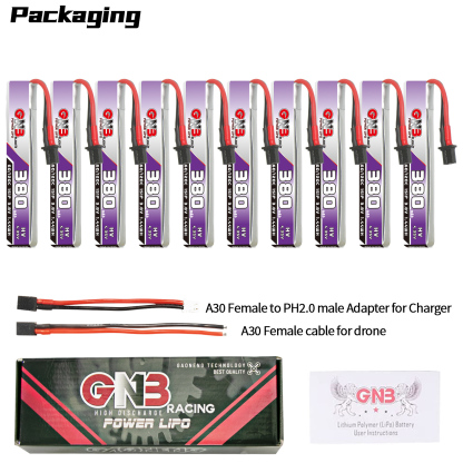 GAONENG GNB LiHV 1S 3.8V 380mAh 60C A30 Cabled LiPo Battery