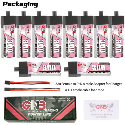 GAONENG GNB LiHV 1S 3.8V 300mAh 80C A30 Plastic Head LiPo Battery