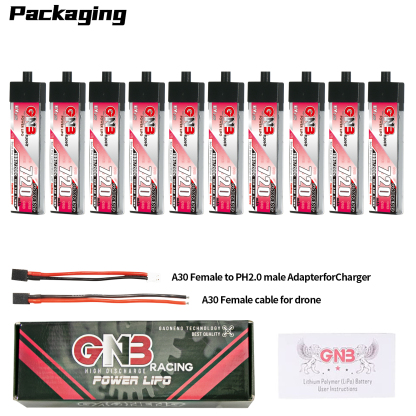 GAONENG GNB LiHV 1S 3.8V 720mAh 100C A30 Plastic Head LiPo Battery