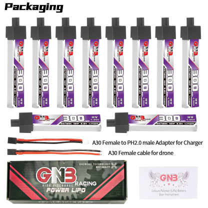 GAONENG GNB LiHV 1S 3.8V 300mAh 60C A30 Plastic Head LiPo Battery