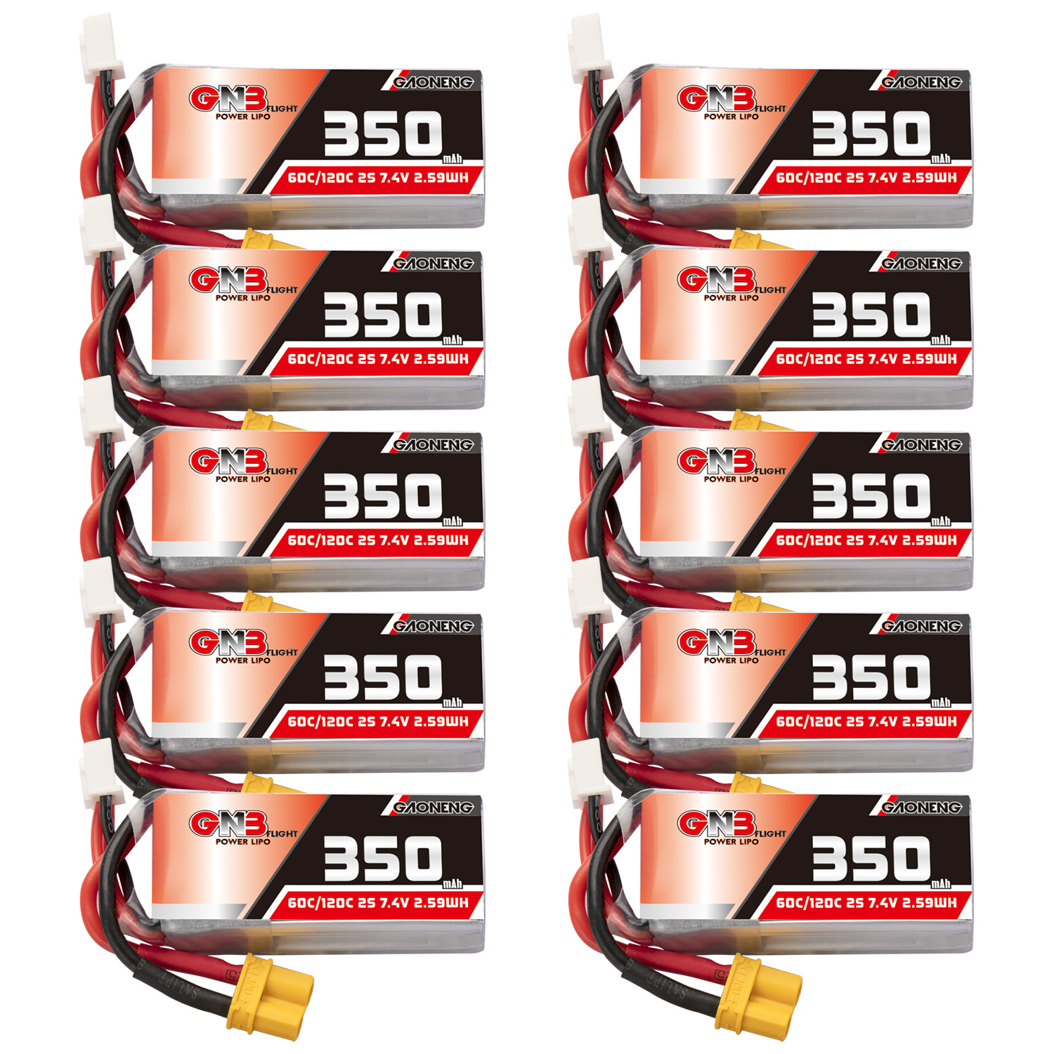 GAONENG GNB 2S 7.4V 350mAh 60C LiPo Battery XT30