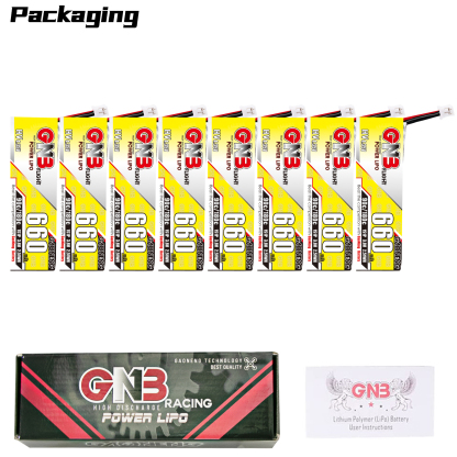 GAONENG GNB LiHV 1S 3.8V 660mAh 90C PH2.0 Cabled LiPo Battery