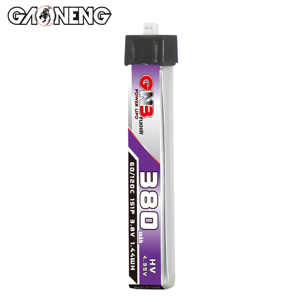 GAONENG GNB LiHV 1S 3.8V 380mAh 60C Molex 1.25 Plastic Head LiPo Battery