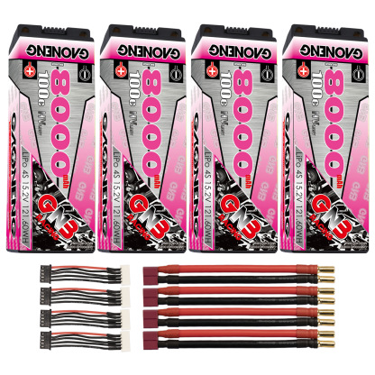 GAONENG GNB LiHV 4S 15.2V 8000mAh 100C 5mm Bullet Hard Case LiPo Battery