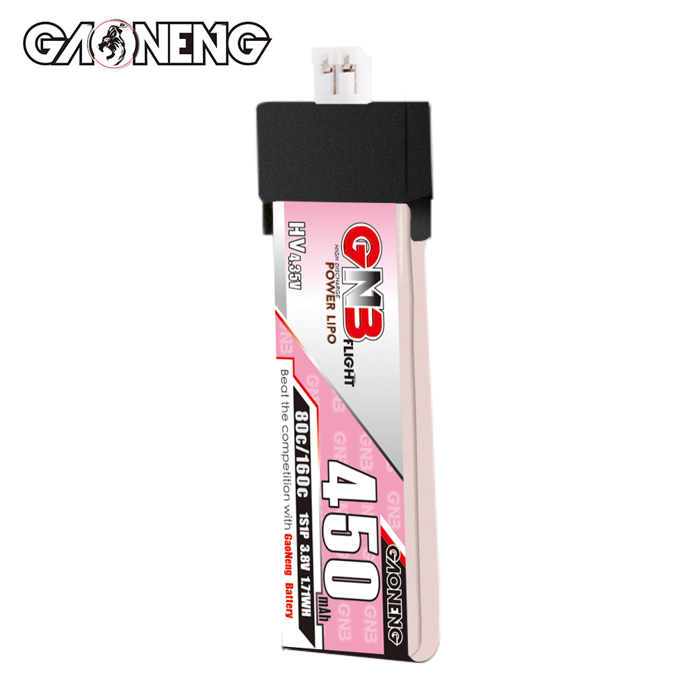 GAONENG GNB LiHV 1S 3.8V 450mAh 80C PH2.0 Plastic Head LiPo Battery