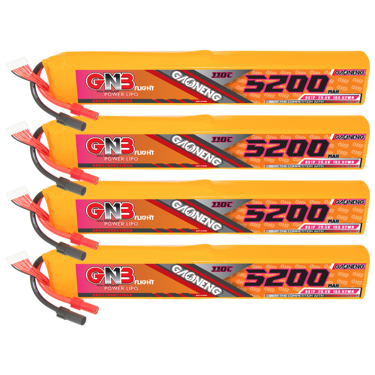 GAONENG GNB 8S 29.6V 5200mAh 110C LiPo Battery XT150