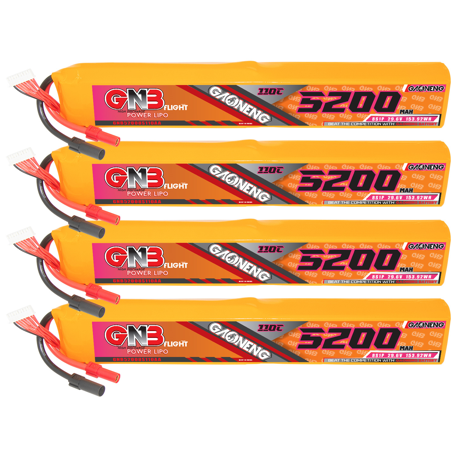GAONENG GNB 8S 29.6V 5200mAh 110C LiPo Battery XT150