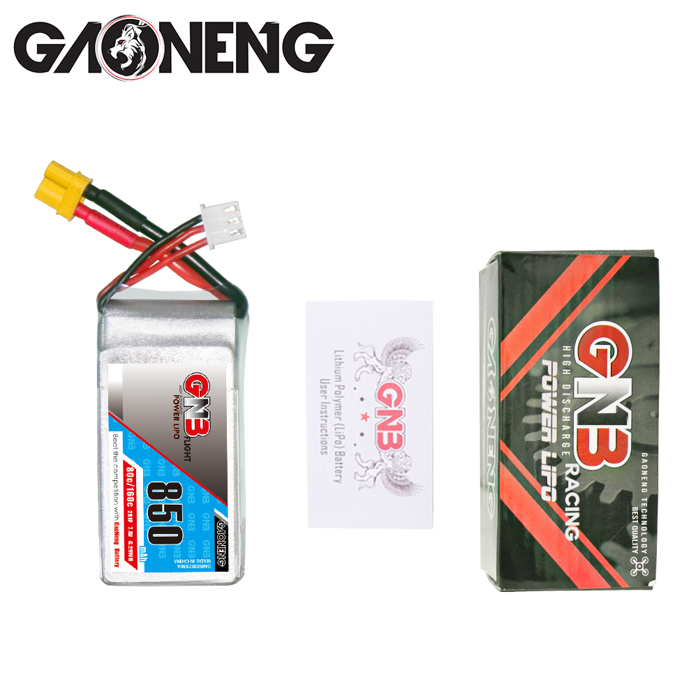 4PCS - GAONENG GNB 2S 7.4V 850mAh 80C XT30 LiPo Battery