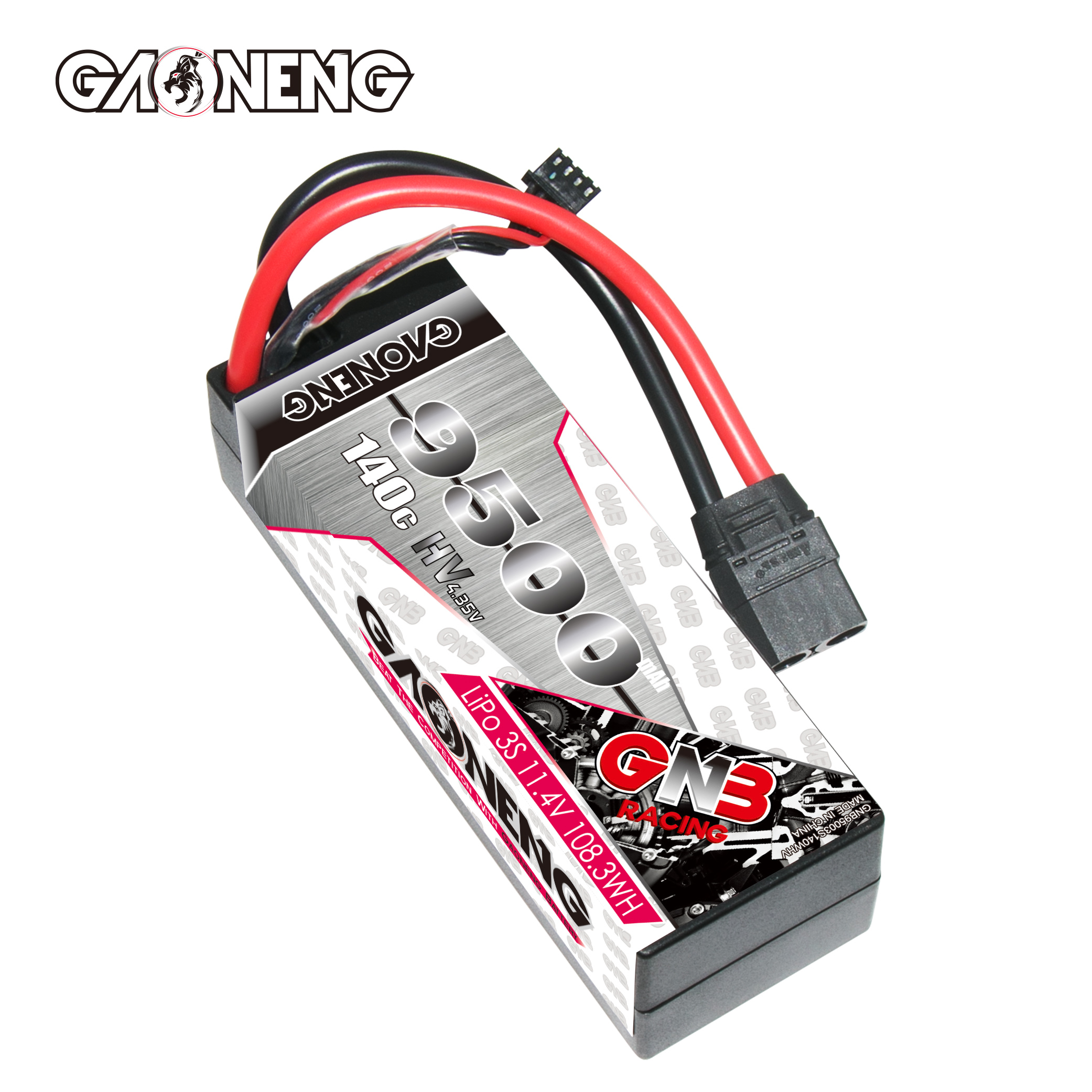 1PC - GAONENG GNB LiHV 3S 11.4V 9500mAh 140C Cabled Hard Case LiPo Battery XT90