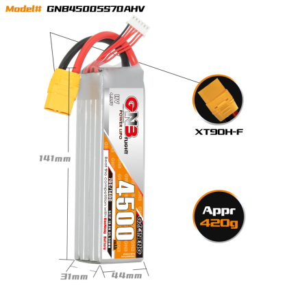 GAONENG GNB LiHV 5S 19V 4500mAh 70C LiPo Battery XT90