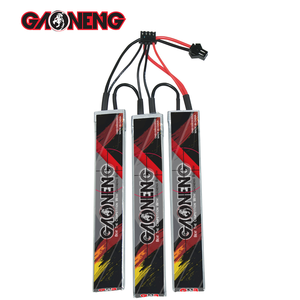 2PCS - GAONENG GNB 3S 11.1V 1500mAh 30C SM Plug 3cells LiPo Battery for AirSoft