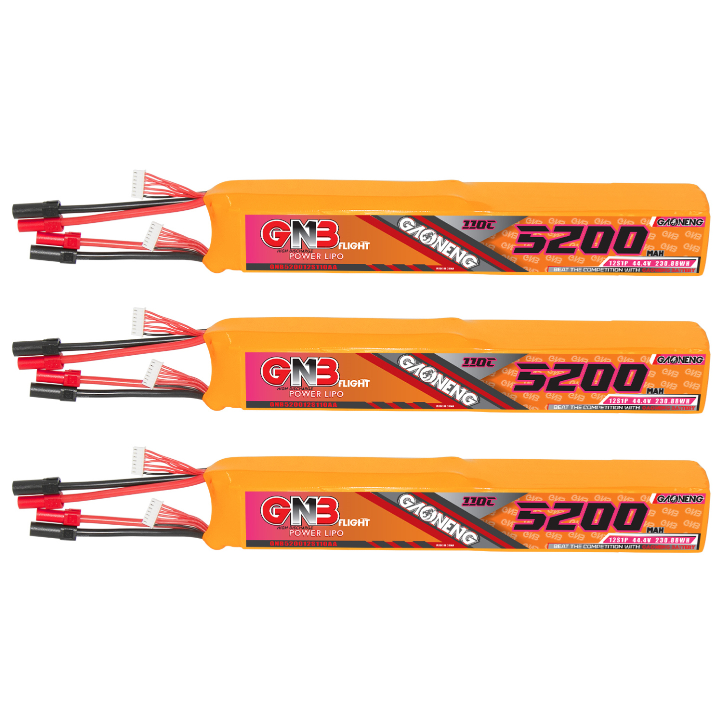 GAONENG GNB 12S 44.4V 5200mAh 110C LiPo Battery XT150