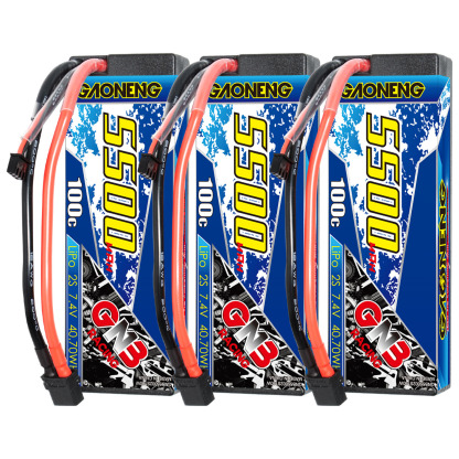 GAONENG GNB 2S 7.4V 5500mAh 100C Cabled Hard Case LiPo Battery XT60