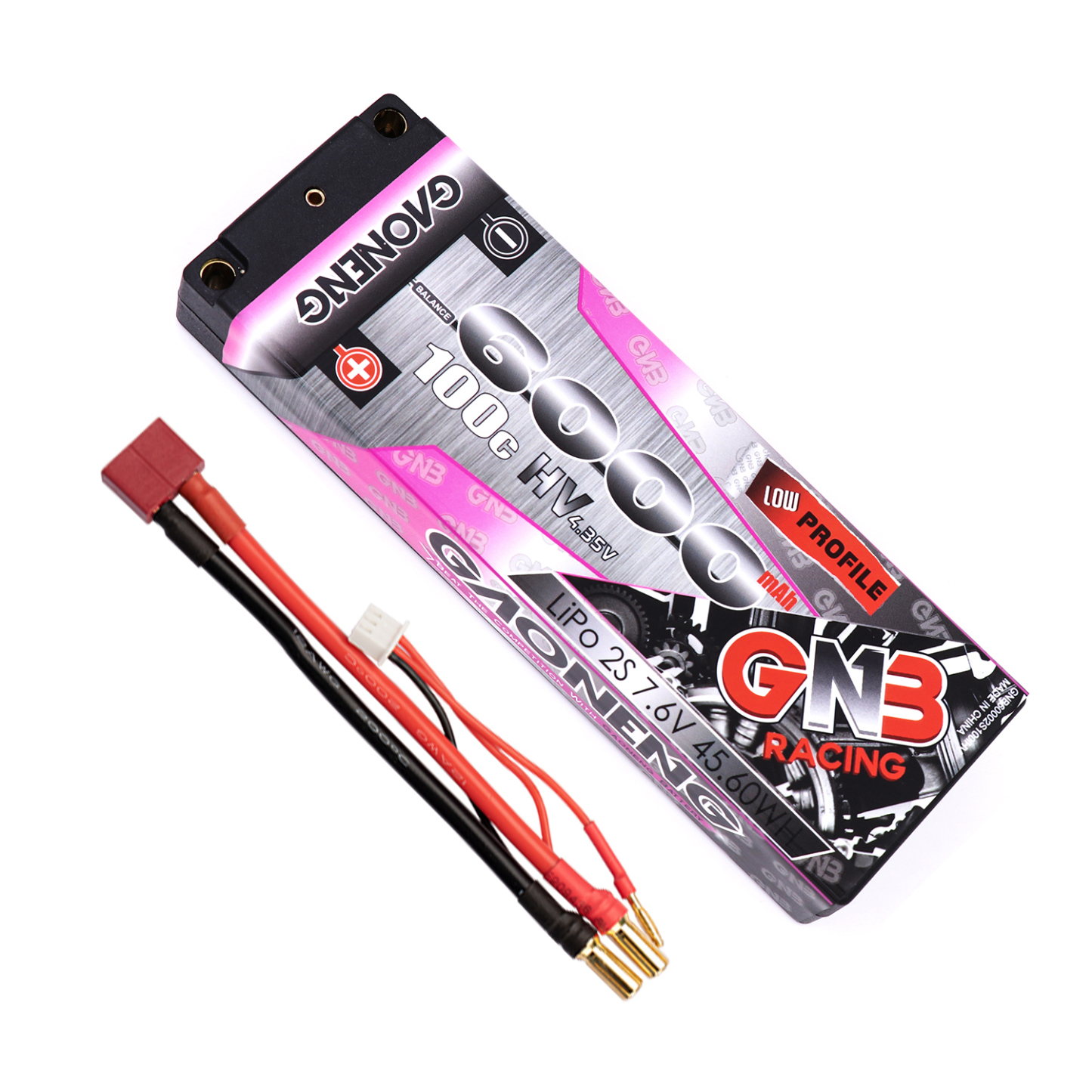 GAONENG GNB LiHV 2S 7.6V 6000mAh 100C 5mm Bullet Hard Case LCG LiPo Battery