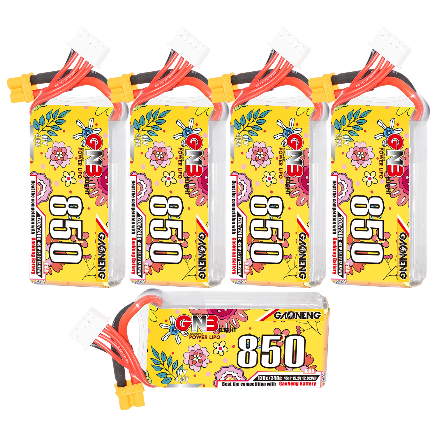 GAONENG GNB LiHV 4S 15.2V 850mAh 120C XT30 LiPo Battery