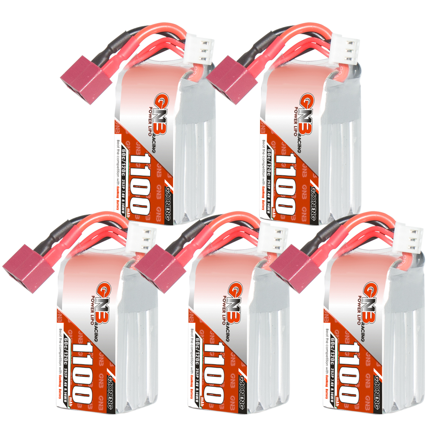 GAONENG GNB 2S 7.4V 1100mAh 60C LiPo Battery T-PLUG