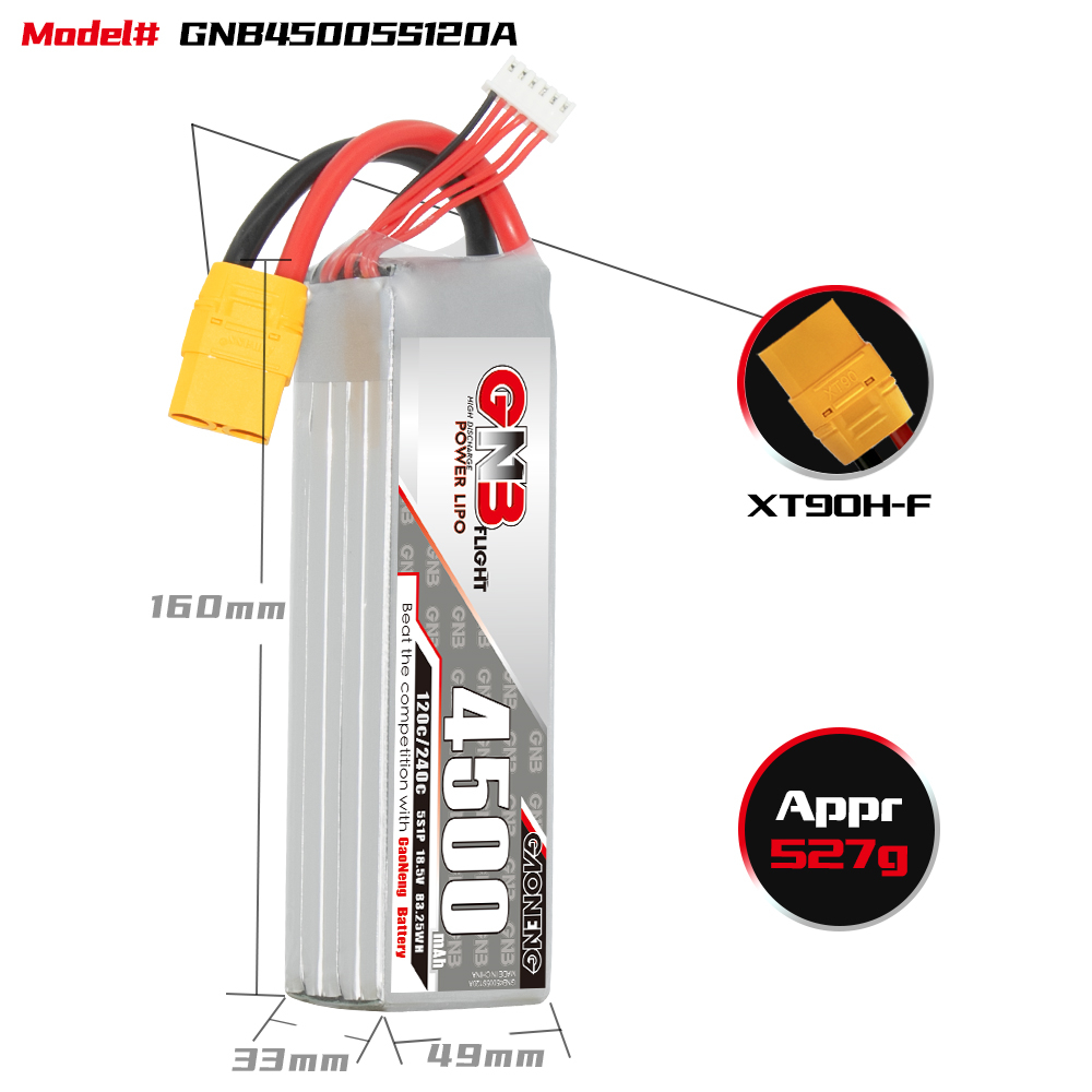 GAONENG GNB 5S 18.5V 4500mAh 120C LiPo Battery XT90