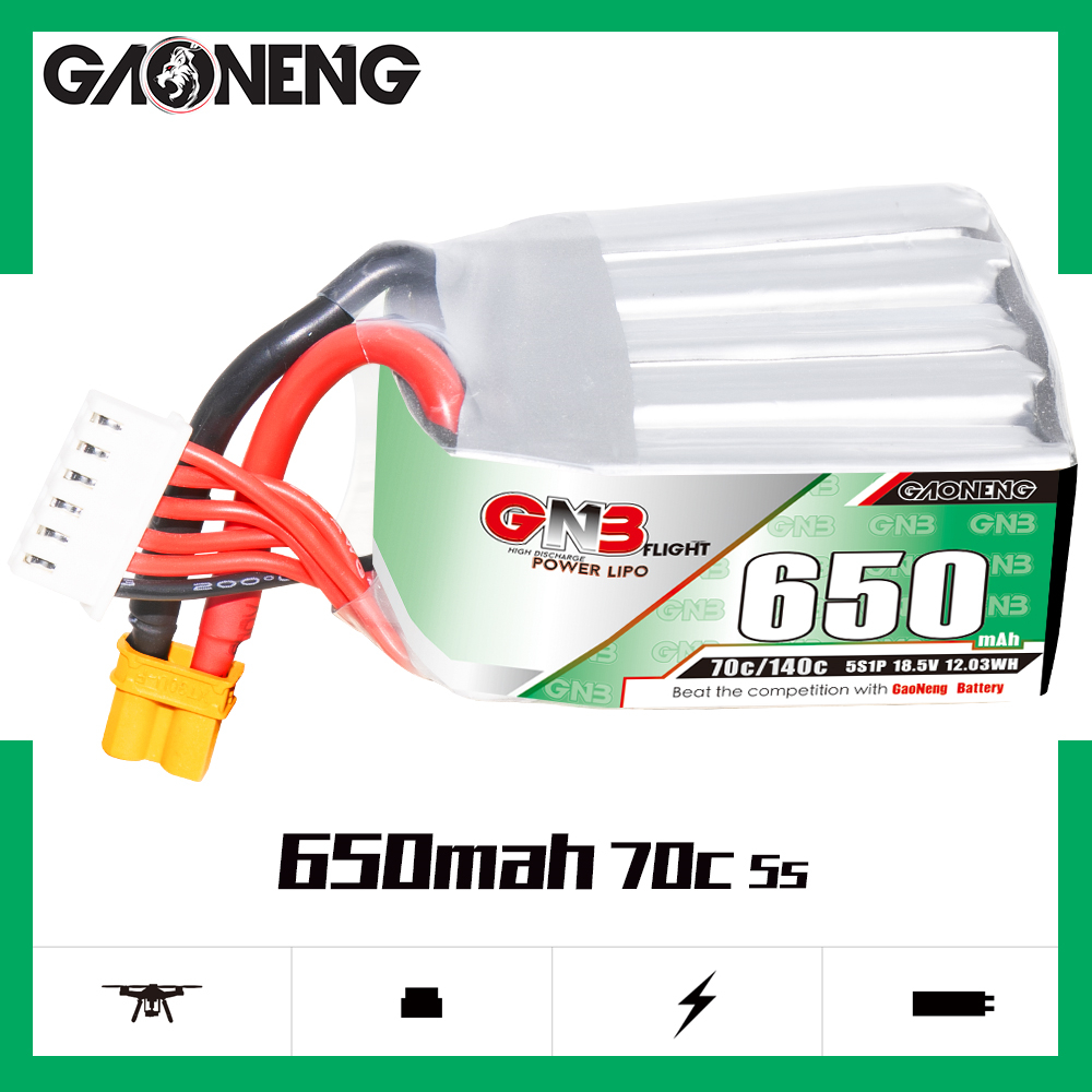 GAONENG GNB 5S 18.5V 650mAh 70C XT30 LiPo Battery