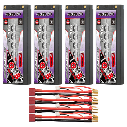GAONENG GNB LiHV 2S 7.6V 6000mAh 130C LCG 5mm Bullet Hard Case LiPo Battery