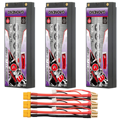 GAONENG GNB LiHV 2S 7.6V 6000mAh 130C LCG 5mm Bullet Hard Case LiPo Battery