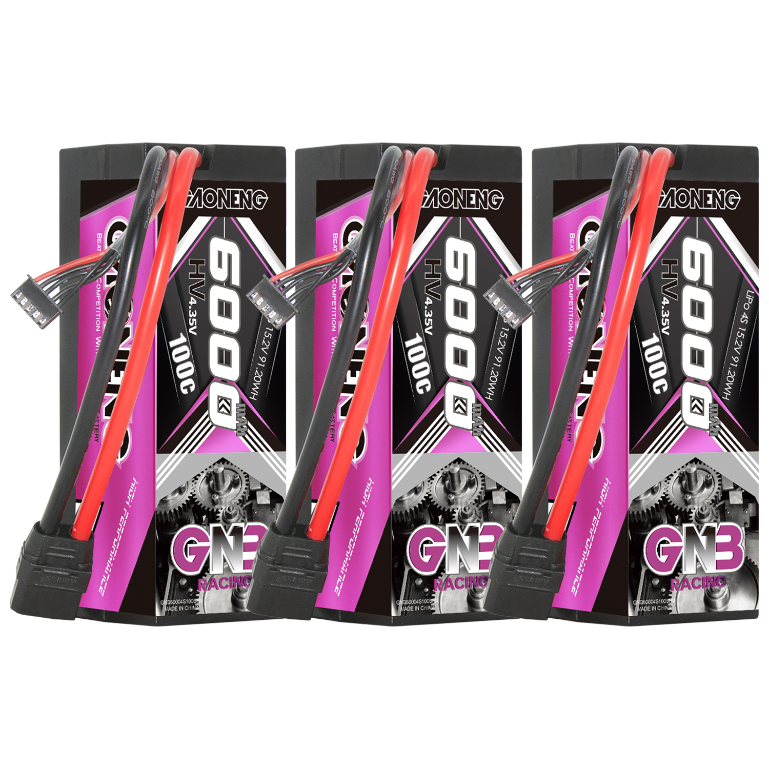 GAONENG GNB LiHV 4S 15.2V 6000mAh 100C Cabled Hard Case LiPo Battery XT90