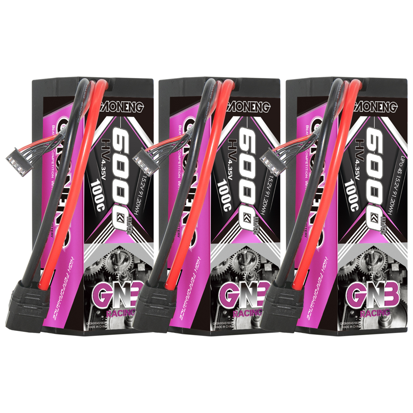GAONENG GNB LiHV 4S 15.2V 6000mAh 100C Cabled Hard Case LiPo Battery XT90