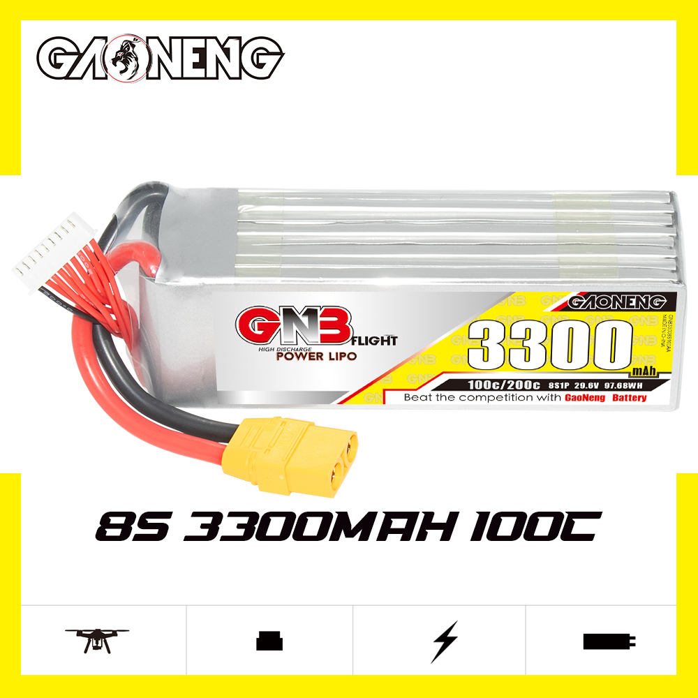 GAONENG GNB 8S 29.6V 3300mAh 100C LiPo Battery XT90