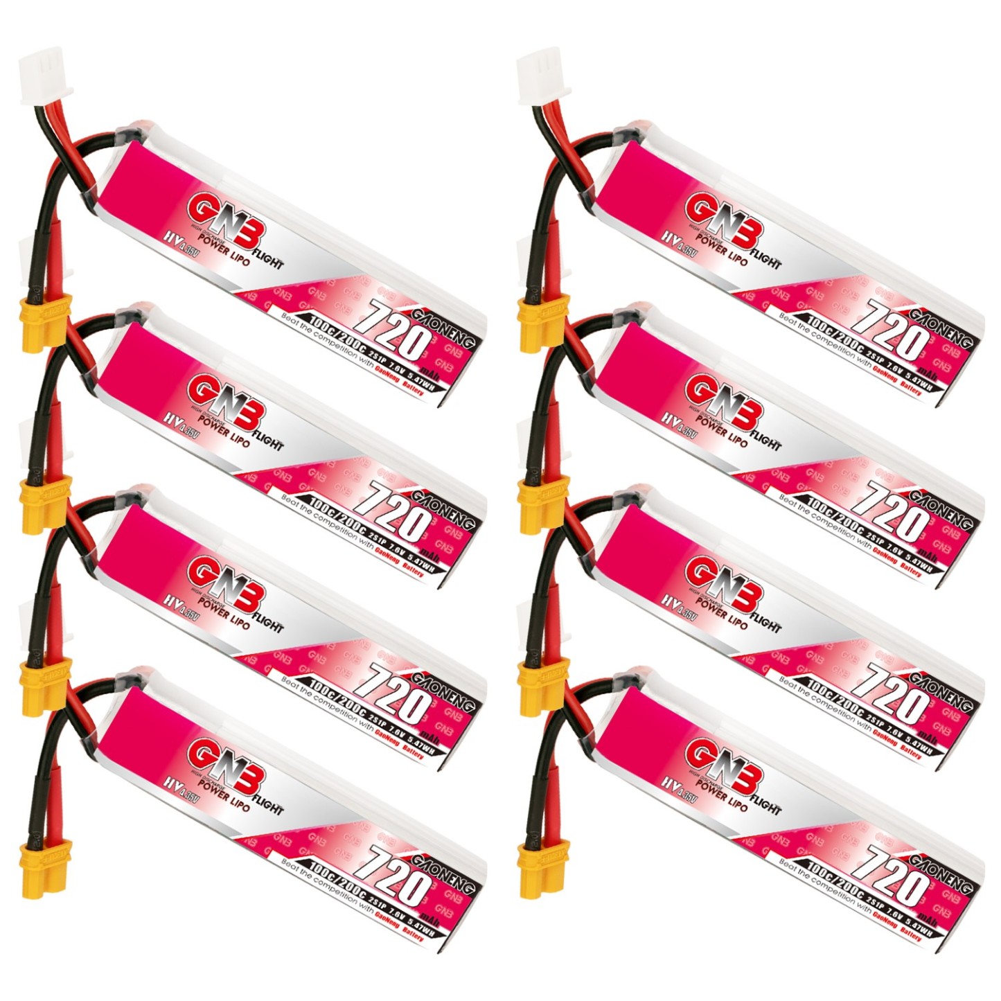 GAONENG GNB LiHV 2S 7.6V 720mAh 100C XT30 LiPo Battery