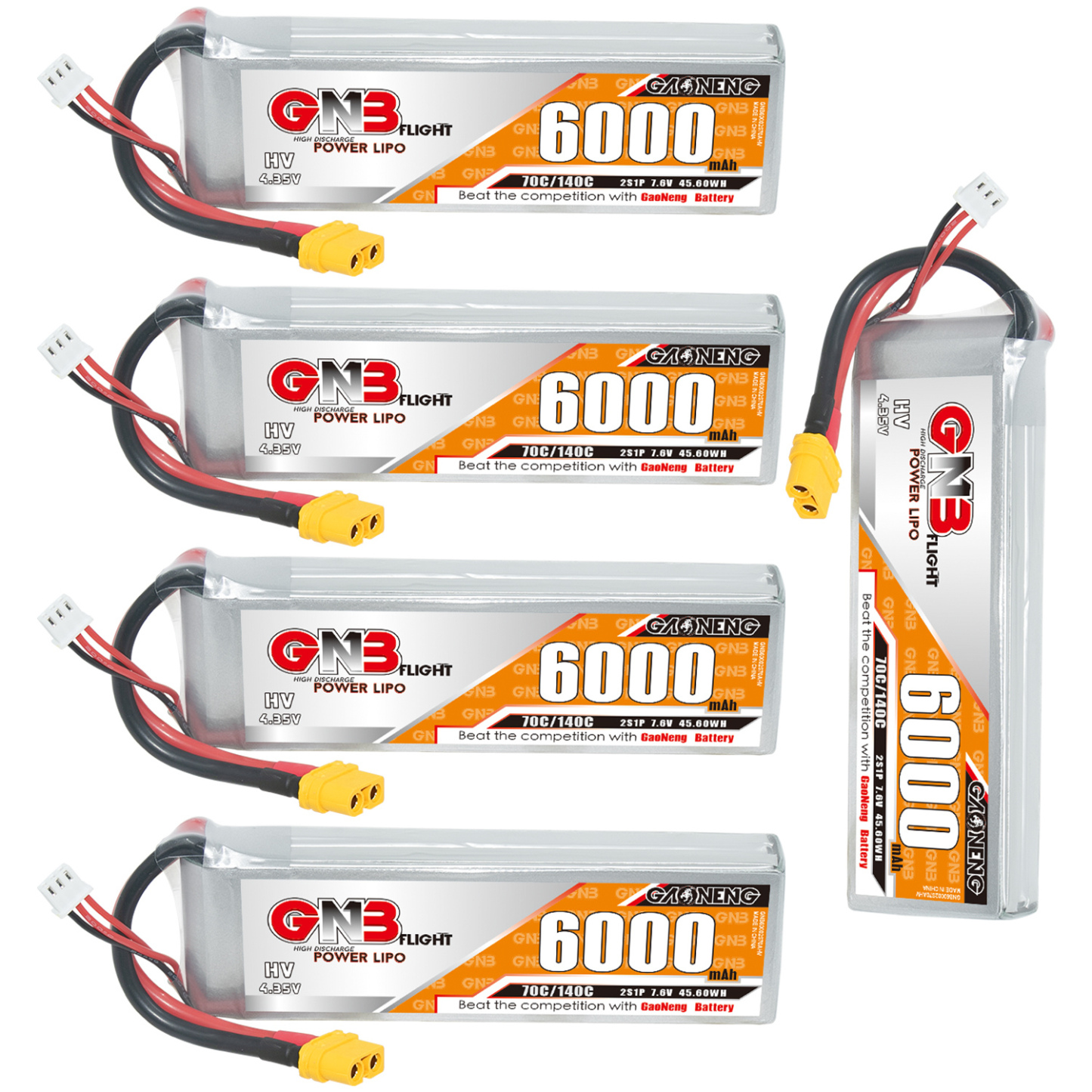 GAONENG GNB HV 2S 7.6V 6000mAh 70C LiPo Battery XT60