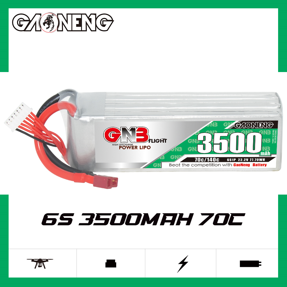 GAONENG GNB 6S 22.2V 3500mAh 70C LiPo Battery T-PLUG