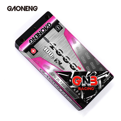 1PC - GAONENG GNB 2S 7.6V 4000mAh 100C LCG Shorty 4mm Hard Case LiPo Battery T-Plug