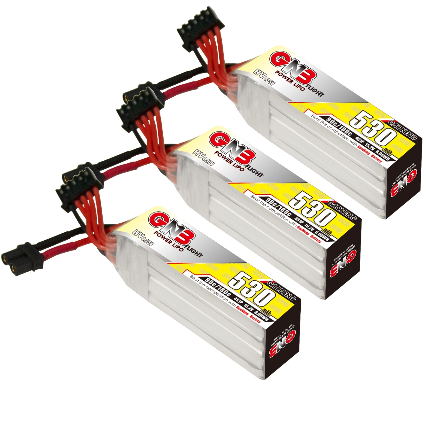 GAONENG GNB 4S 15.2V 530mAh 90C XT30 LiPo Battery Long Type