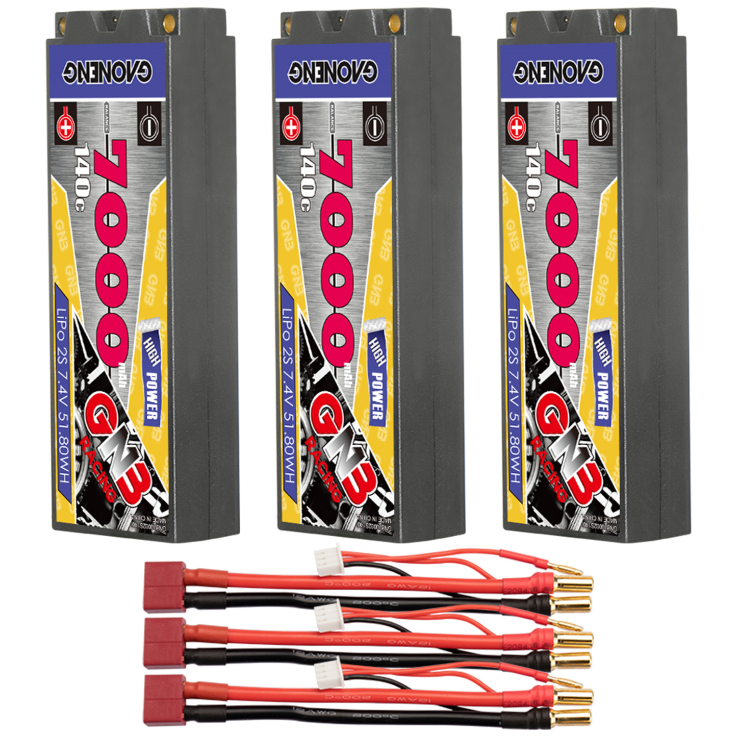 GAONENG GNB 2S 7.4V 7000mAh 140C 5mm Bullet Hard Case LiPo Battery