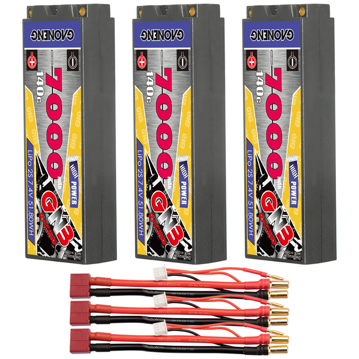 GAONENG GNB 2S 7.4V 7000mAh 140C 5mm Bullet Hard Case LiPo Battery