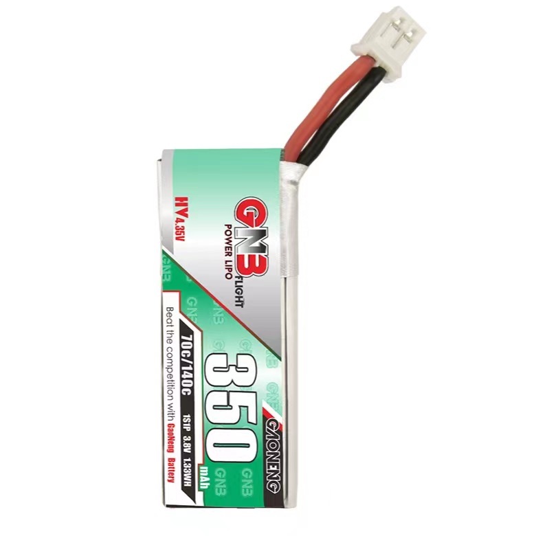 4PCS - GAONENG GNB LiHV 1S 3.8V 350mAh 70C PH2.0 Cabled LiPo Battery