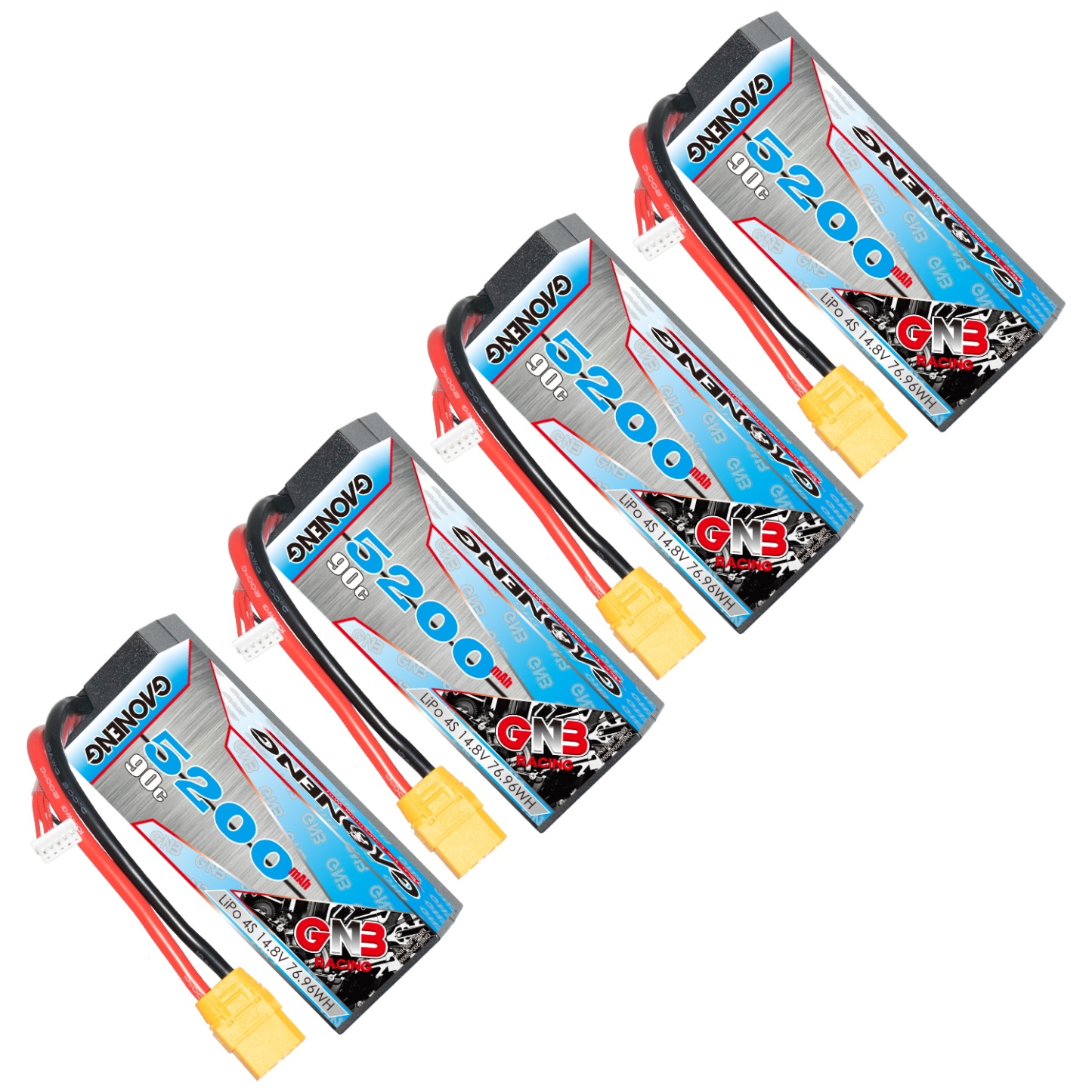 GAONENG GNB 4S 14.8V 5200mAh 90C Cabled Hard Case LiPo Battery XT90