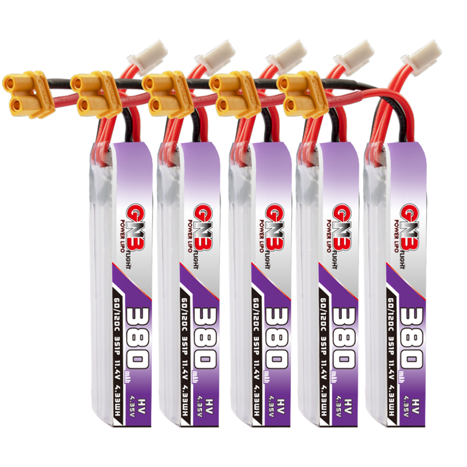 GAONENG GNB LiHV 3S 11.4V 380mAh 60C XT30 LiPo Battery