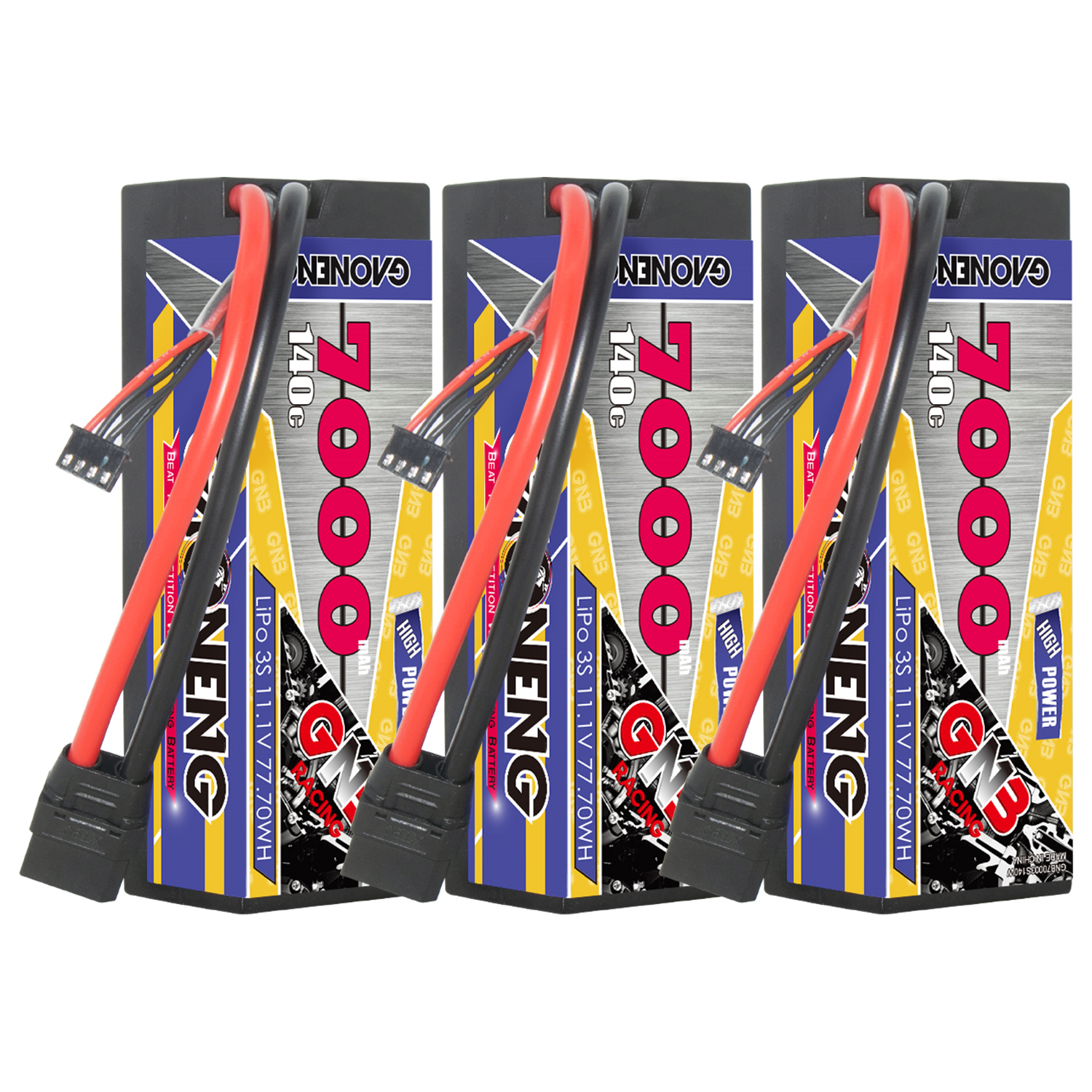 GAONENG GNB 3S 11.1V 7000mAh 140C Cabled Hard Case LiPo Battery XT90