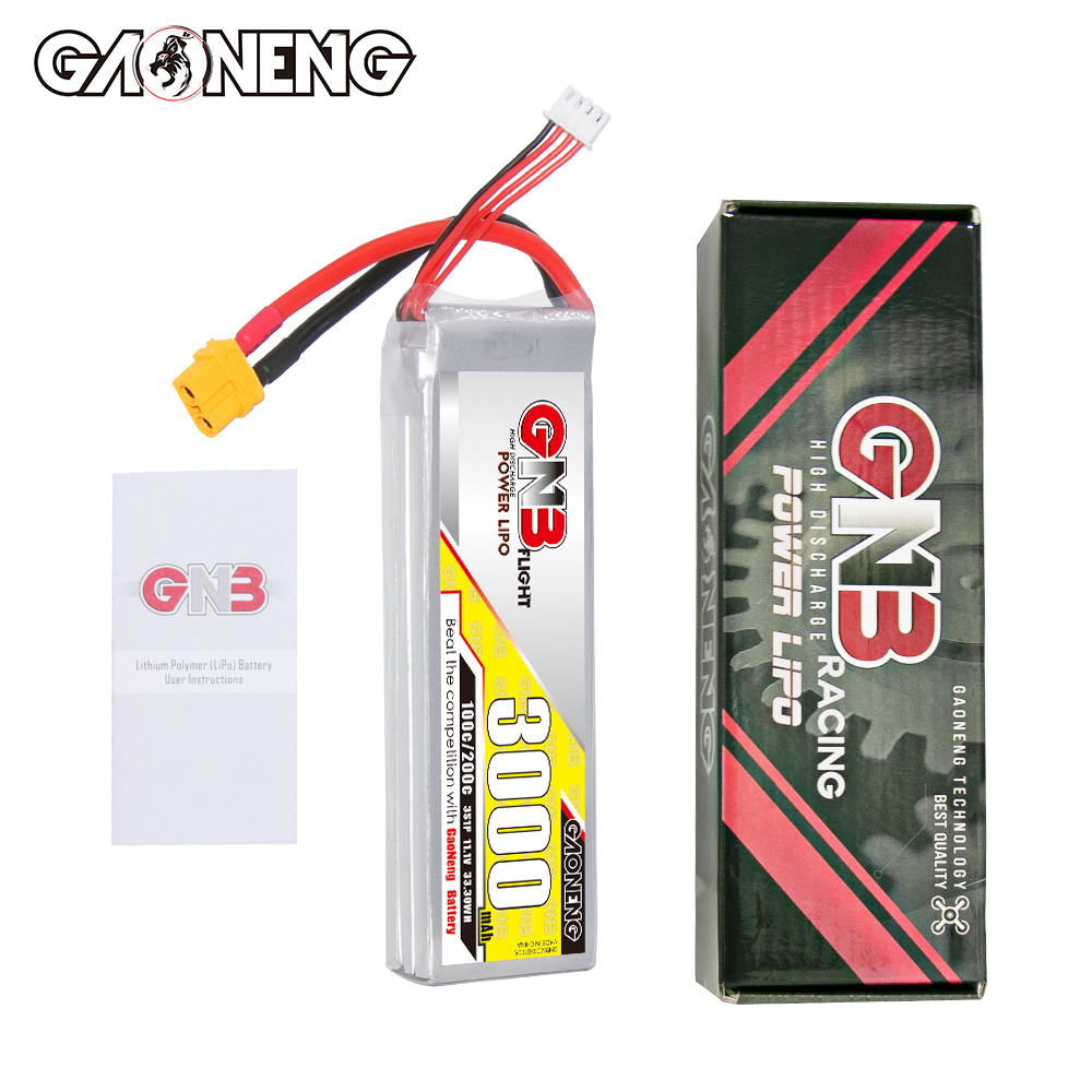 1PC - GAONENG GNB 3S 11.1V 3000mAh 100C LiPo Battery XT60