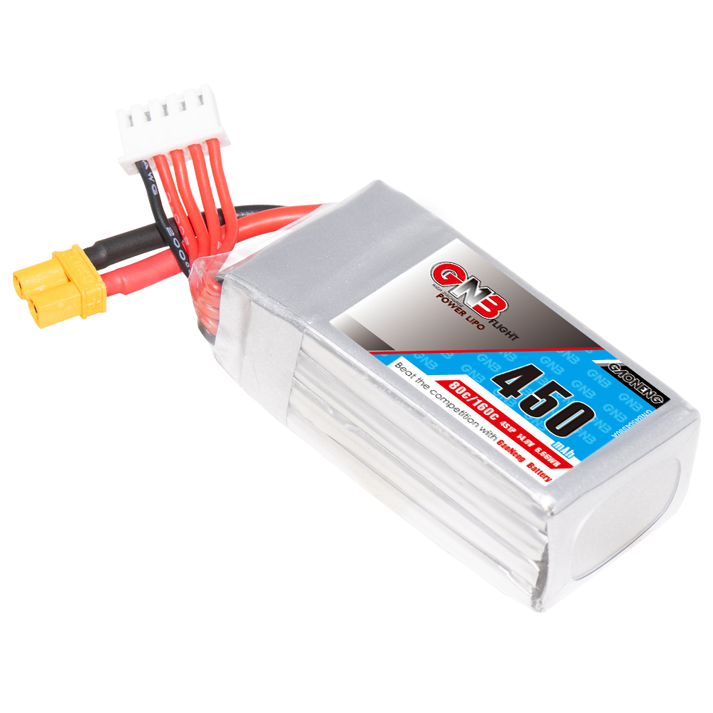 GAONENG GNB 4S 14.8V 450mAh 80C XT30 LiPo Battery Square Type