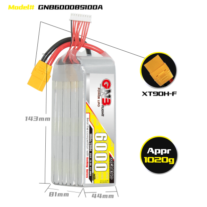GAONENG GNB 8S 29.6V 6000mAh 100C LiPo Battery XT90