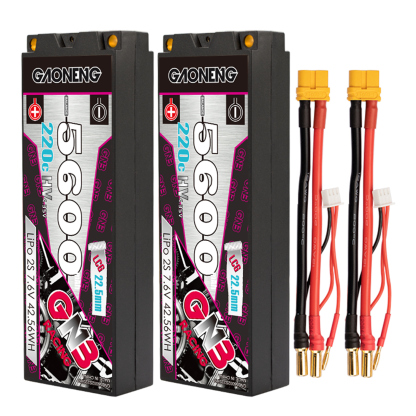 GAONENG GNB LiHV 2S 7.6V 5600mAh 220C Hard Case LCG LiPo Battery